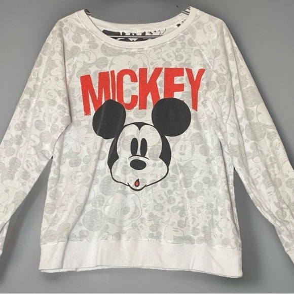 Mickey Mouse Official Disney Reversible All Over Print Long Sleeve T-Shirt Small - Picture 1 of 4